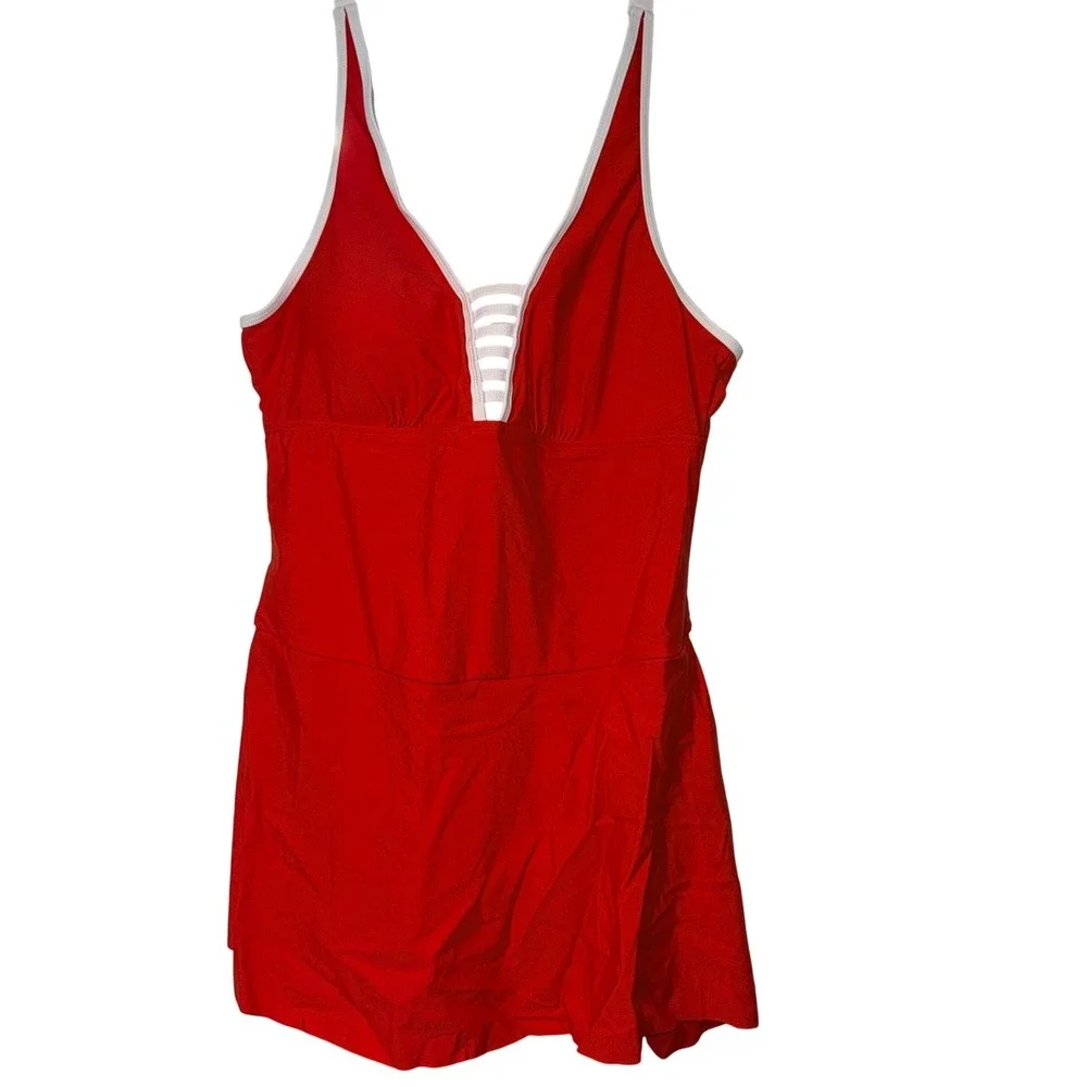Unbranded New 2023 Swimdress Women 2XL Red Polyamide Blend